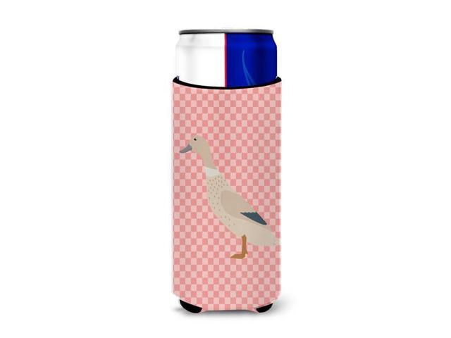 West Harlequin Duck Pink Check Michelob Ultra Hugger for slim cans BB7858MUK