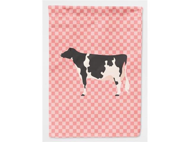 Holstein Cow Pink Check Flag Garden Size BB7822GF