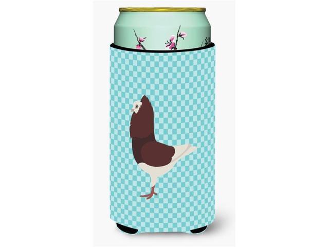 Capuchin Red Pigeon Blue Check Tall Boy Beverage Insulator Hugger BB8122TBC