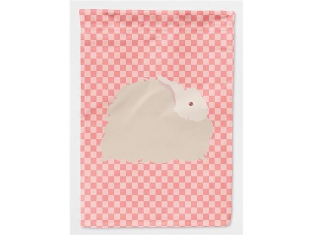 Fluffy Angora Rabbit Pink Check Flag Garden Size BB7959GF