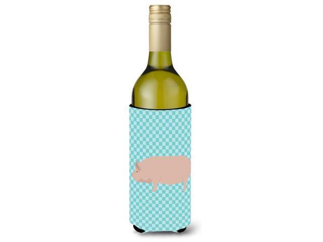 Welsh Pig Blue Check Wine Bottle Beverge Insulator Hugger BB8111LITERK
