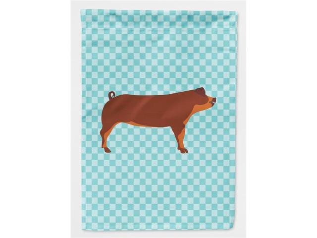Duroc Pig Blue Check Flag Garden Size BB8116GF