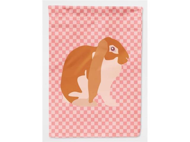 English Lop Rabbit Pink Check Flag Garden Size BB7962GF