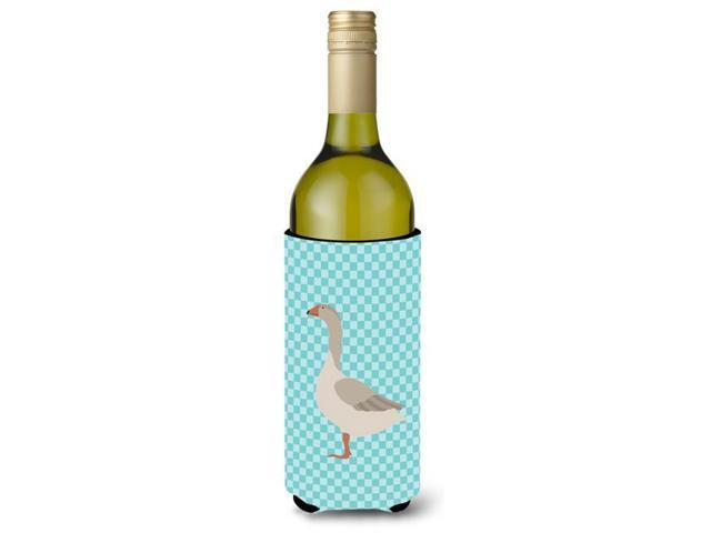 Steinbacher Goose Blue Check Wine Bottle Beverge Insulator Hugger BB8068LITERK