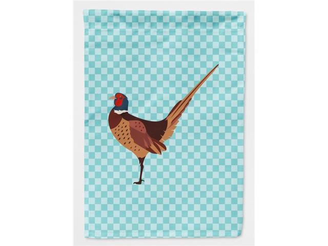 Ring-necked Common Pheasant Blue Check Flag Garden Size BB8104GF