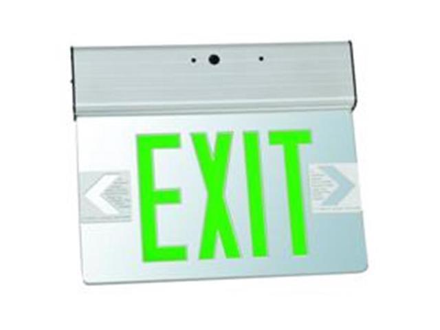 Morris Products 73315 Surface Mount Edge Lit Led Exit Signs Green On Clear Panel Aluminum Housing