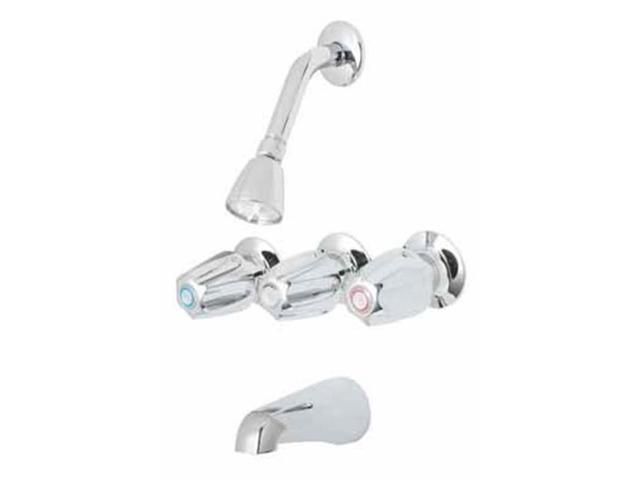 Ace 4100848 Oakbrook Tub & Shower Faucet Three Handle 20 Gpm Polished Chrome