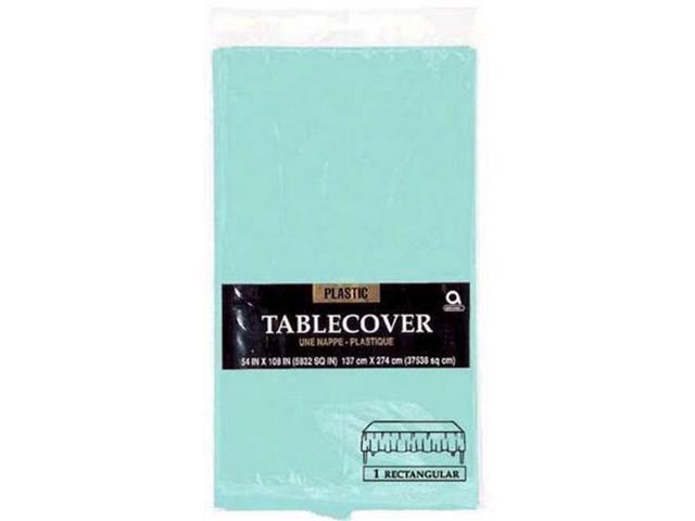 Amscan 77015121 54 x 108 in Plastic Table Cover Robins Egg Blue - Pack of 12