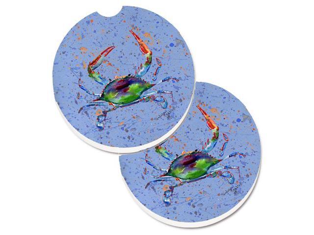 Carolines Treasures 8457CARC Crab Set of 2 Cup Holder Car Coaster