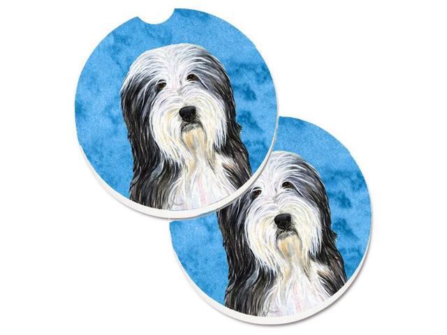 Carolines Treasures SS4773-BUCARC Blue Bearded Collie Set of 2 Cup Holder Car Coaster