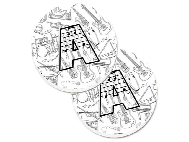 Carolines Treasures CJ2007-ACARC Letter A Musical Note Letters Set of 2 Cup Holder Car Coaster