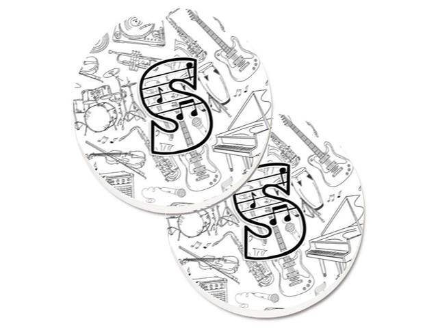 Carolines Treasures CJ2007-SCARC Letter S Musical Note Letters Set of 2 Cup Holder Car Coaster