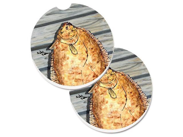 Carolines Treasures 8495CARC Fish Flounder Set of 2 Cup Holder Car Coaster