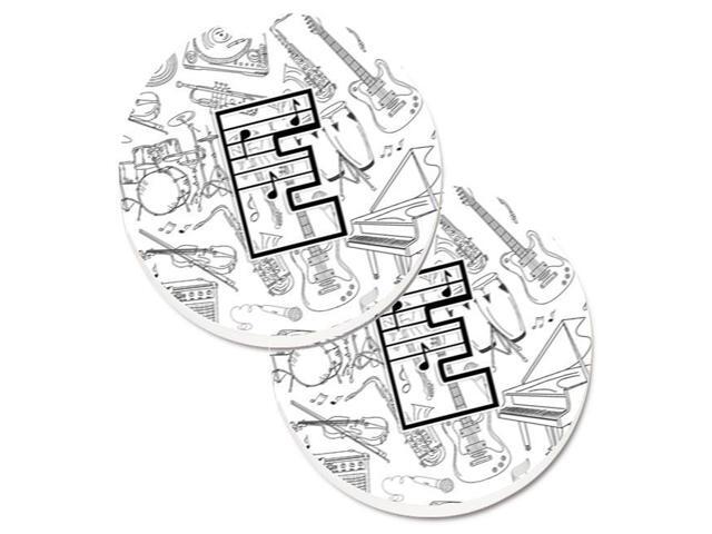 Carolines Treasures CJ2007-ECARC Letter E Musical Note Letters Set of 2 Cup Holder Car Coaster