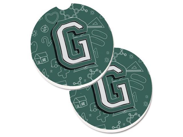 Carolines Treasures CJ2010-GCARC Letter G Back to School Initial Set of 2 Cup Holder Car Coaster
