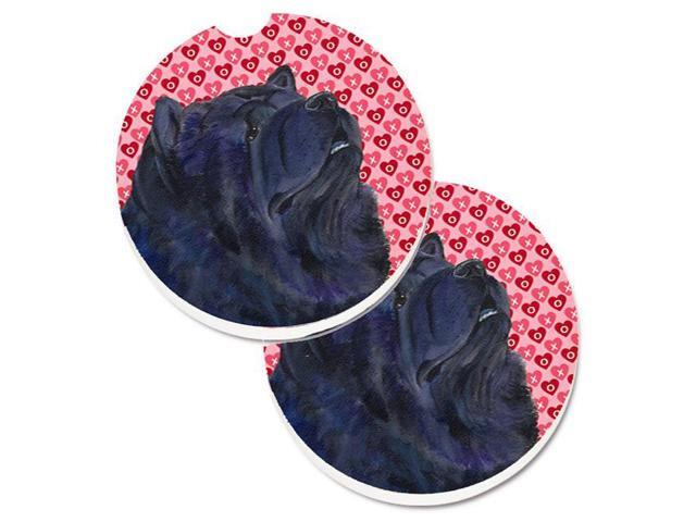 Carolines Treasures SS4501CARC Chow Chow Hearts Love & Valentines Day Portrait Set of 2 Cup Holder Car Coaster