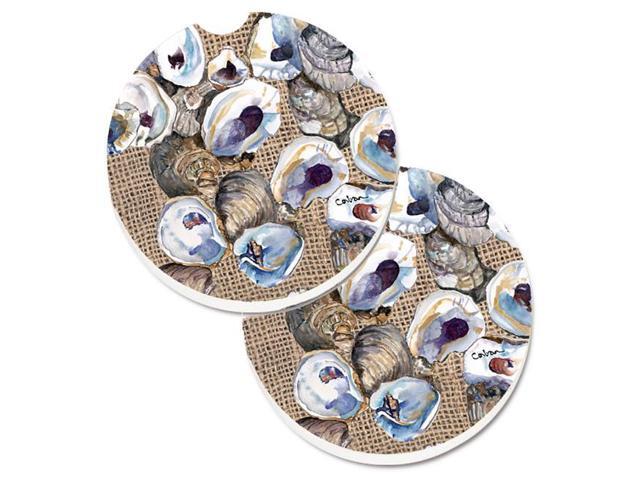 Carolines Treasures 8734CARC Oyster Set of 2 Cup Holder Car Coaster