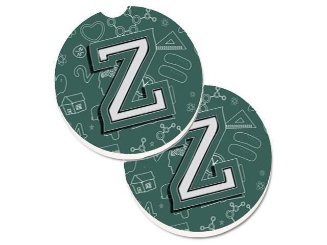 Carolines Treasures CJ2010-ZCARC Letter Z Back to School Initial Set of 2 Cup Holder Car Coaster