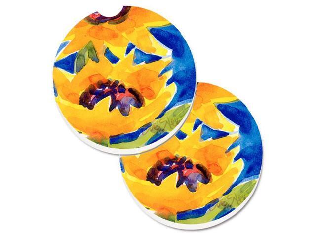 Carolines Treasures 6012CARC Flower Sunflower Set of 2 Cup Holder Car Coaster