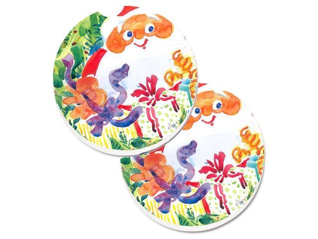 Carolines Treasures 6115CARC Santa Claus Christmas Surprise Set of 2 Cup Holder Car Coaster