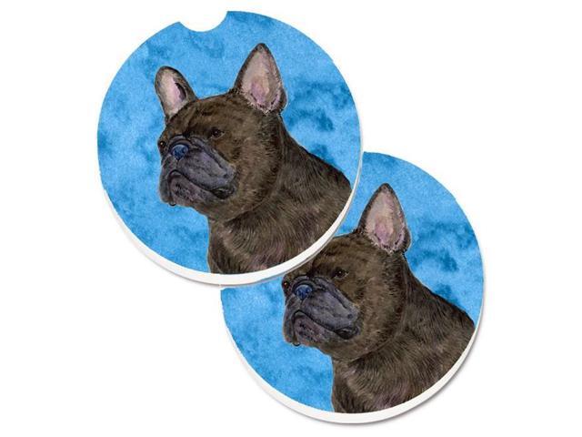 Carolines Treasures SS4795-BUCARC Blue French Bulldog Set of 2 Cup Holder Car Coaster