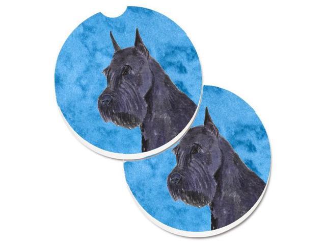 Carolines Treasures SS4799-BUCARC Blue Schnauzer Set of 2 Cup Holder Car Coaster