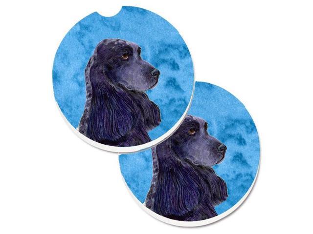 Carolines Treasures SS4747-BUCARC Blue Cocker Spaniel Set of 2 Cup Holder Car Coaster