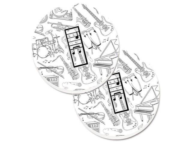 Carolines Treasures CJ2007-ICARC Letter I Musical Note Letters Set of 2 Cup Holder Car Coaster