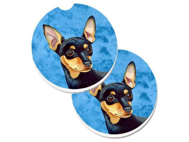 Carolines Treasures LH9380BUCARC Blue Min Pin Set of 2 Cup Holder Car Coaster