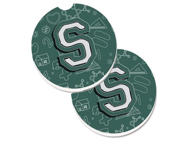 Carolines Treasures CJ2010-SCARC Letter S Back to School Initial Set of 2 Cup Holder Car Coaster