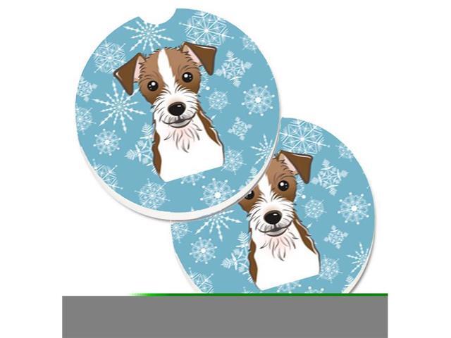 Carolines Treasures BB1636CARC Snowflake Jack Russell Terrier Set of 2 Cup Holder Car Coaster