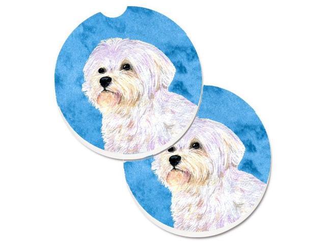 Carolines Treasures SS4757-BUCARC Blue Maltese Set of 2 Cup Holder Car Coaster
