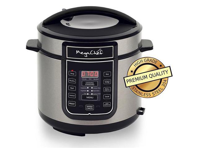 MegaChef 6 Quart Electric Pressure Cooker with 14 Pre-set Multi Function Features