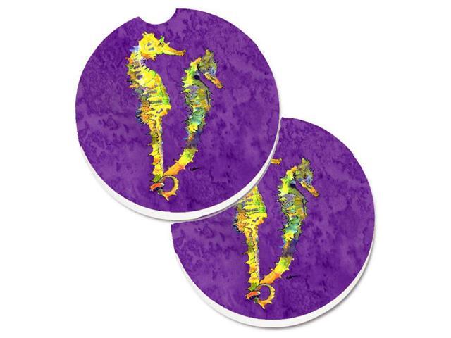 Carolines Treasures 8661CARC Seahorse Set of 2 Cup Holder Car Coaster