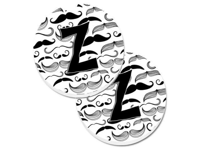 Carolines Treasures CJ2009-ZCARC Letter Z Moustache Initial Set of 2 Cup Holder Car Coaster