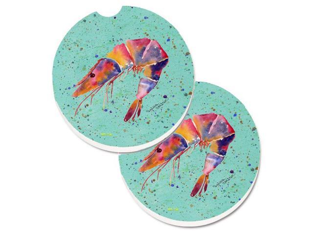 Carolines Treasures 8464CARC Shrmip Set of 2 Cup Holder Car Coaster