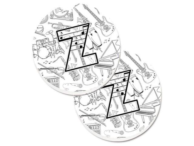 Carolines Treasures CJ2007-ZCARC Letter Z Musical Note Letters Set of 2 Cup Holder Car Coaster