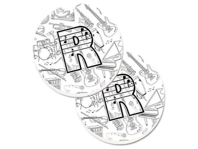 Carolines Treasures CJ2007-RCARC Letter R Musical Note Letters Set of 2 Cup Holder Car Coaster