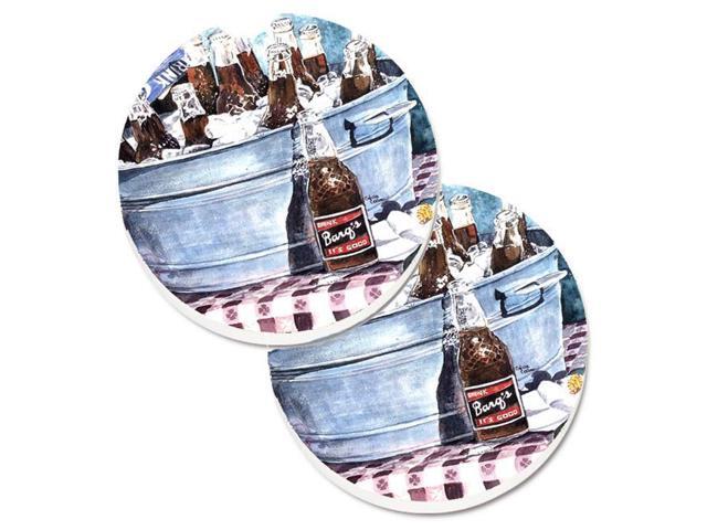 Carolines Treasures 1003CARC Barqs & Old Washtub Set of 2 Cup Holder Car Coaster