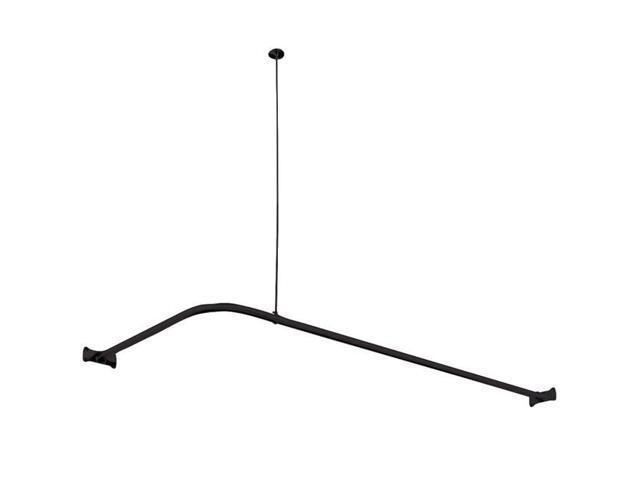 Kingston Brass CC3140 L-Shaped Shower Curtain Rod Matte Black - 213 x 265 x 63 in