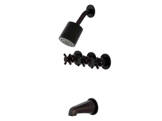 Kingston Brass KBX8135DX Concord Tub & Shower Faucet with 3 Handles Oil Rubbed Bronze