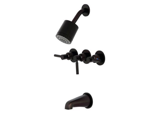 Kingston Brass KBX8135DL Concord Tub & Shower Faucet with 3 Handles - Oil Rubbed Bronze