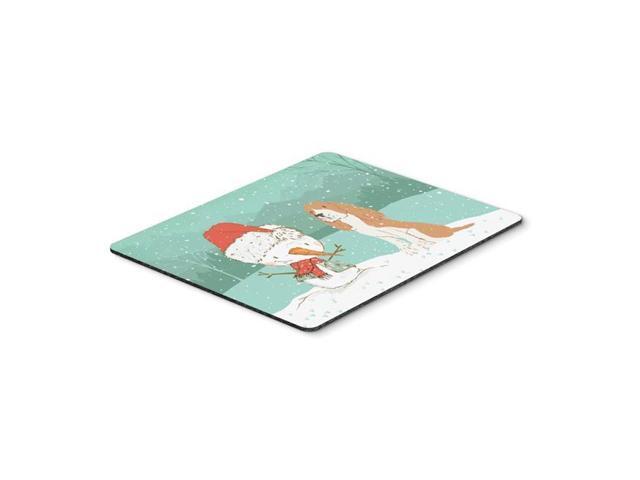 Carolines Treasures CK2072MP Red Spaniel Snowman Christmas Mouse Pad Hot Pad or Trivet