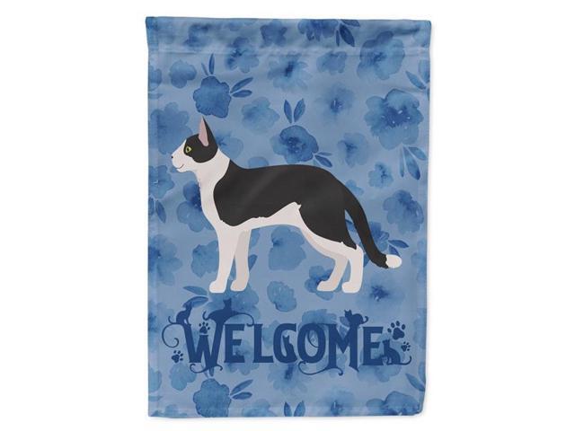 Carolines Treasures CK4815GF 11 x 001 x 15 in Bicolour Aegean Cat Welcome Flag Garden Size