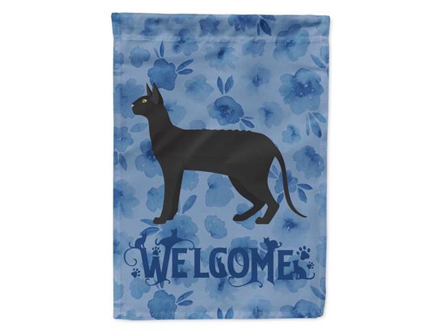 Carolines Treasures CK4863GF 11 x 001 x 15 in Black Cornish Rex Cat Welcome Flag Garden Size