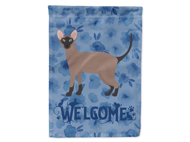 Carolines Treasures CK4936GF 11 x 001 x 15 in Oriental Bicolor Cat Welcome Flag Garden Size
