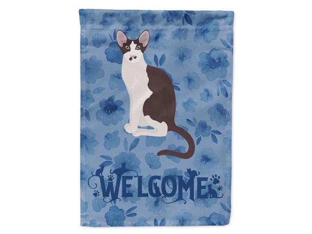 Carolines Treasures CK5048GF 11 x 001 x 15 in Oriental Bicolor Cat Welcome Flag Garden Size