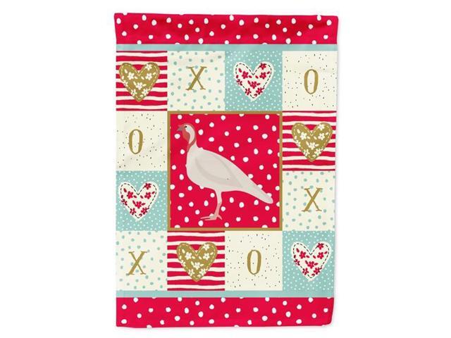 Carolines Treasures CK5416GF 11 x 001 x 15 in Beltsville Small White Turkey Hen Love Flag Garden Size