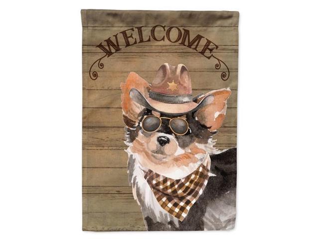 Carolines Treasures CK6340GF 11 x 001 x 15 in Longhaired Chihuahua Country Dog Flag Garden Size
