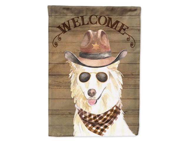 Carolines Treasures CK6377GF 11 x 001 x 15 in White Collie Country Dog Flag Garden Size